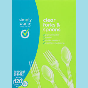 Simply Done Clear Forks & Spoons 120 ea