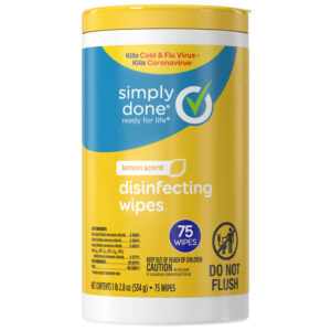 Simply Done Lemon Scent Disinfecting Wipes 75 ea