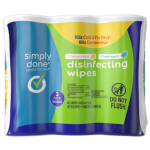 Simply Done Lemon Scent/Fresh Scent Disinfecting Wipes 105 ea