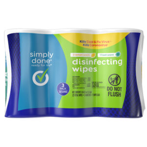 Simply Done Lemon Scent/Fresh Scent Disinfecting Wipes 225 ea