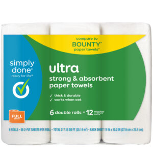 Simply Done Ultra Full Sheet 2 Ply Paper Towels Double Rolls 6 ea