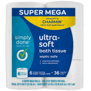 Simply Done Ultra-Soft 2-Ply Bath Tissue Super Mega 6 ea