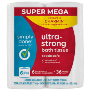 Simply Done Ultra-Strong 2-Ply Bath Tissue Super Mega 6 ea