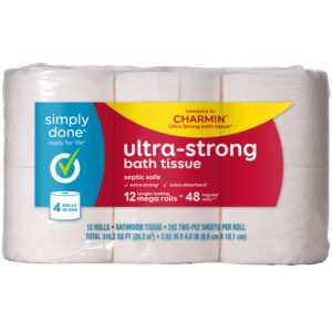 Simply Done Ultra-Strong Mega 2 Ply Bath Tissue Mega Rolls 12 ea