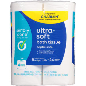 Simply Done 2-Ply Ultra-Soft Bath Tissue Mega Rolls 6 ea