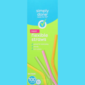 Simply Done Neon Flexible Straws 100 ea