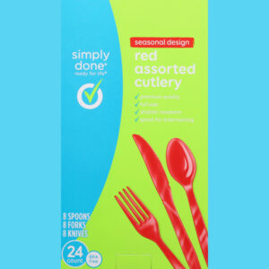 Simply Done Red Seasonal Design Assorted Cutlery 24 ea