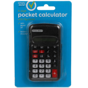 8-Digit Pocket Calculator With Flip Cover