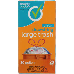 Drawstring Large Trash Bags  Clear