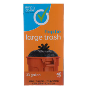 Flap Tie Large Trash Bags