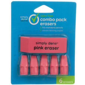Latex Free Combo Pack Erasers  Pink
