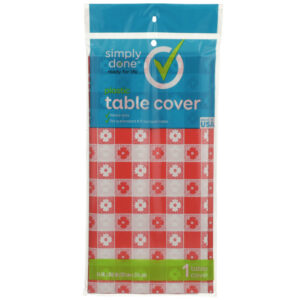 Plastic Table Cover  Red Gingham
