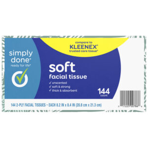 Simply Done 2-Ply Soft Unscented Facial Tissue 144 ea