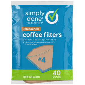 Simply Done #4 Unbleached Coffee Filters  40 ea