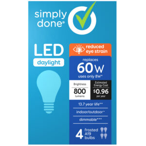 Simply Done 8 Watts Daylight LED Light Bulbs 4 ea