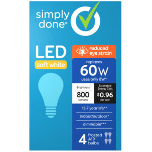 Simply Done 8 Watts Soft White Frosted LED Light Bulbs 4 ea