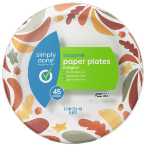 Simply Done 8.5 Inch Designer Seasonal Paper Plates 45 ea