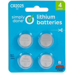 Simply Done CR2025 3V Lithium Batteries 4 ea