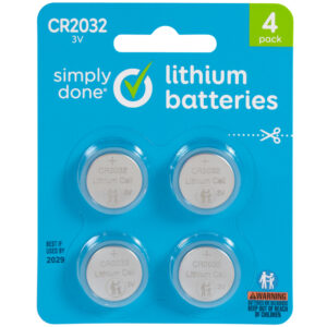 Simply Done CR2032 3V Lithium Batteries 4 ea