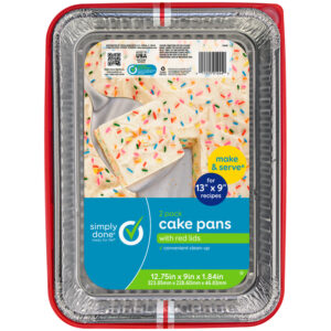 Simply Done Cake Pans with Red Lids 2 ea