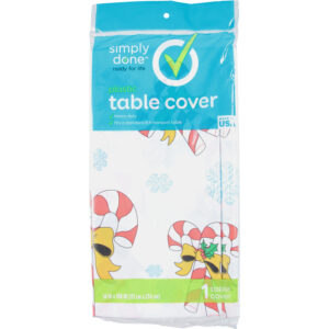 Simply Done Candy Cane Plastic Table Cover 1 ea