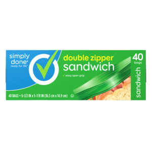 Simply Done Double Zipper Sandwich Bags 40 Bags