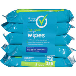 Simply Done Flushable Wipes 5 Pack