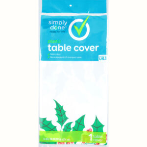 Simply Done Holly Bow Plastic Table Cover 1 ea