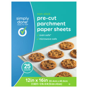 Simply Done Non-Stick Pre-Cut Parchment Paper Sheets 25 ea
