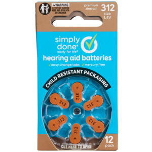 Simply Done Size 312 1.4V Hearing Aid Batteries 12 ea