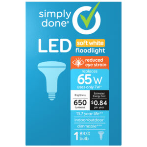 Simply Done Soft White 65W LED Light Bulb 1 ea