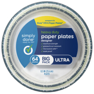 Simply Done Ultra Heavy Duty Designer Paper Plates Big Pack 64 ea