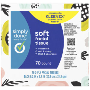 Simply Done Unscented 2-Ply Soft Facial Tissue 70 ea