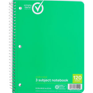 Wild Ruled 3 Subject Notebook