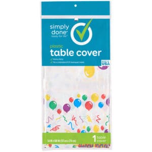 Simply Done Happy Birthday Print Plastic Table Cover 1 Each