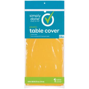 Simply Done Harv Yellow Solid Plastic Table Cover 1 Each