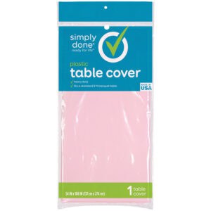 Simply Done Pink Solid Plastic Table Cover 1 Each