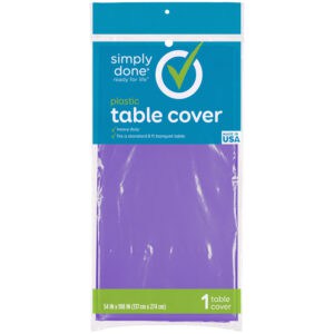 Simply Done Purple Solid Plastic Table Cover 1 Each