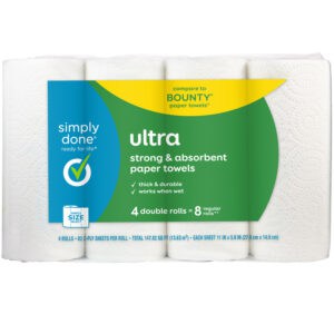 Simply Done 2-Ply Ultra Strong & Absorbent Double Paper Towels 4 Rolls