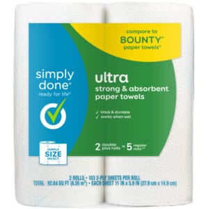 Simply Done 2-Ply Ultra Strong & Absorbent Double Plus Paper Towels 2 Rolls