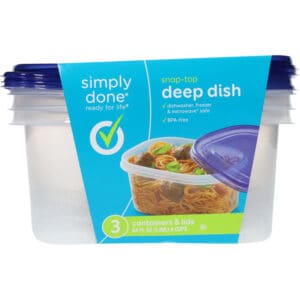 Simply Done 64 Fl Oz Snap-Top Deep Dish Containers & Lids 3 Each