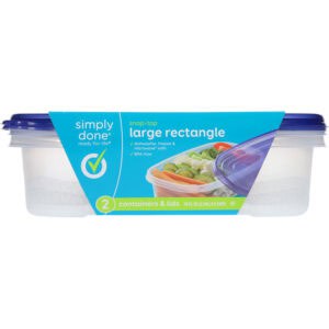 Simply Done 76 Fl Oz Snap-Top Rectangle Large Containers & Lids 2 Each