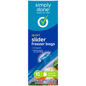 Simply Done Quart Slider Freezer Bags 15 Bags