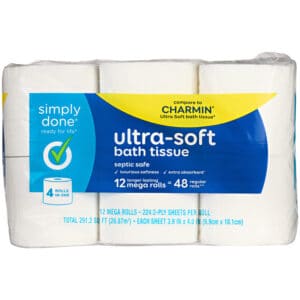Simply Done Ultra-Soft 2-Ply Mega Rolls Bath Tissue 12 Rolls