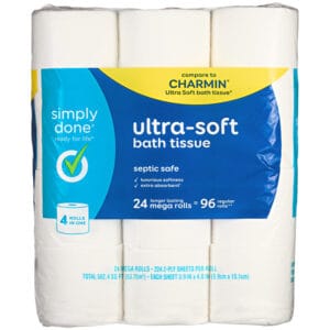 Simply Done Ultra-Soft 2-Ply Mega Rolls Bath Tissue 24 Rolls
