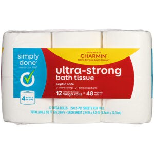 Simply Done Ultra-Strong 2-Ply Mega Rolls Bath Tissue 12 Rolls
