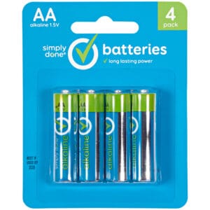 Simply Done AA Alkaline Batteries 4 Each