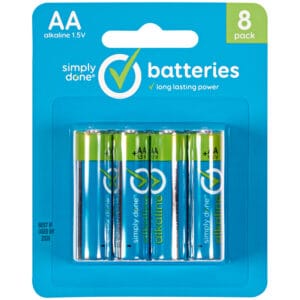 Simply Done AA Alkaline Batteries 8 Pack