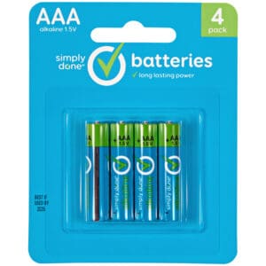 Simply Done AAA Alkaline Batteries 4 Pack