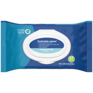 Simply Done Fragrance Free Flushable Wipes 42 Each